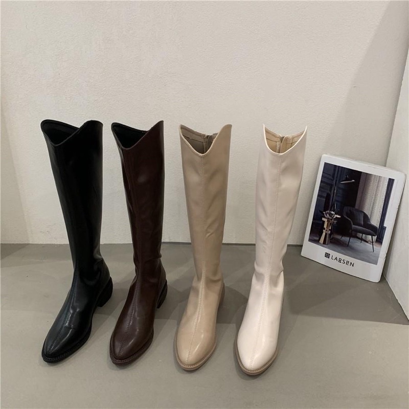 Boot nữ thời trang mũi nhọn cổ cao 2022