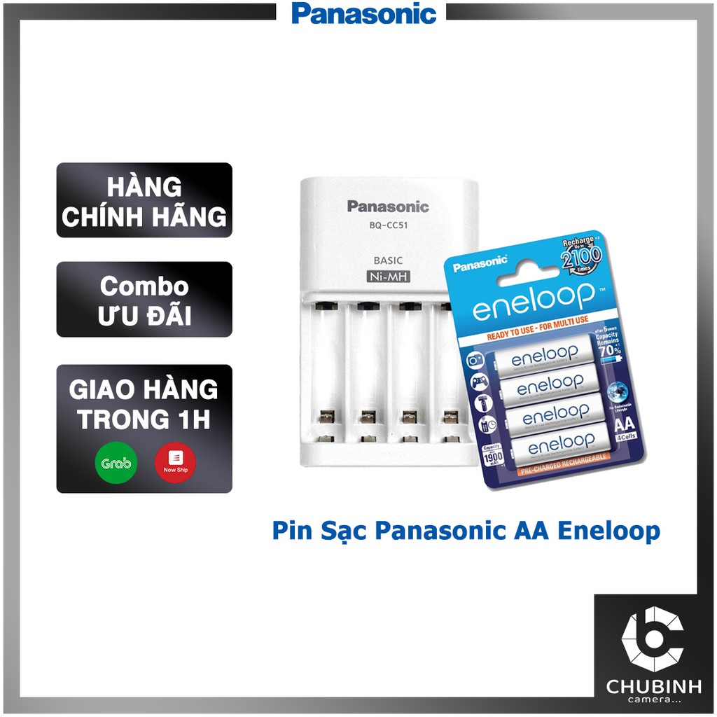 Bộ Pin Sạc AA Panasonic Eneloop 1900 mAh - Chính Hãng