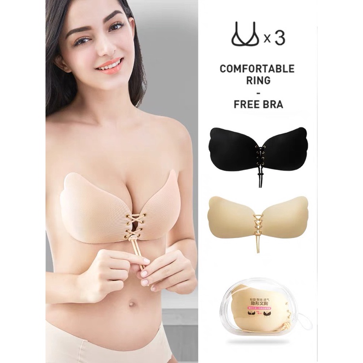 Miếng Dán Ngực Ti Nâng Ngực, Áo Dán Ngực Cánh Tiên Rút Dây Ngực Tạo Khe Tái Sử Dụng Nhiều Lần - Vani Bra - 01244