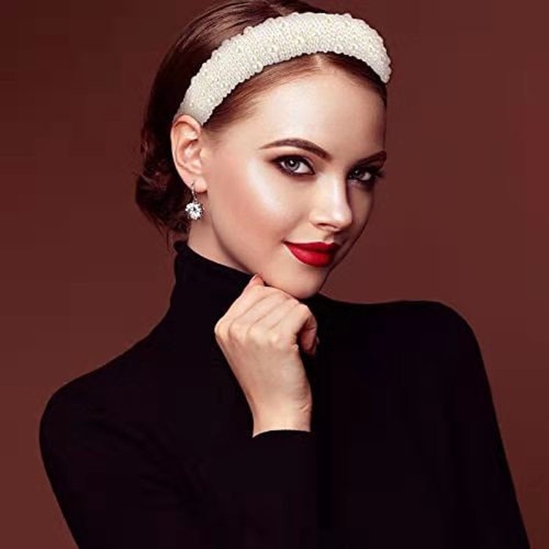 Băng Đô Cài Tóc Đính Ngọc Trai Trắng Sang Trọng Cho Cô Dâu