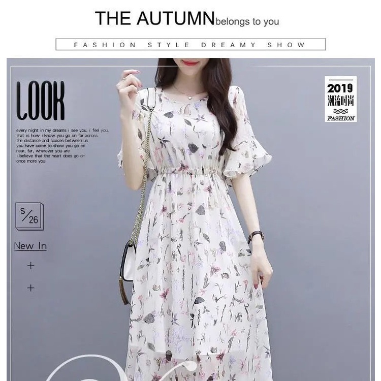 Đầm Lụa Mát Dáng Chữ a In Họa Tiết Hoa Thời Trang Xinh Xắn Cho Nữ