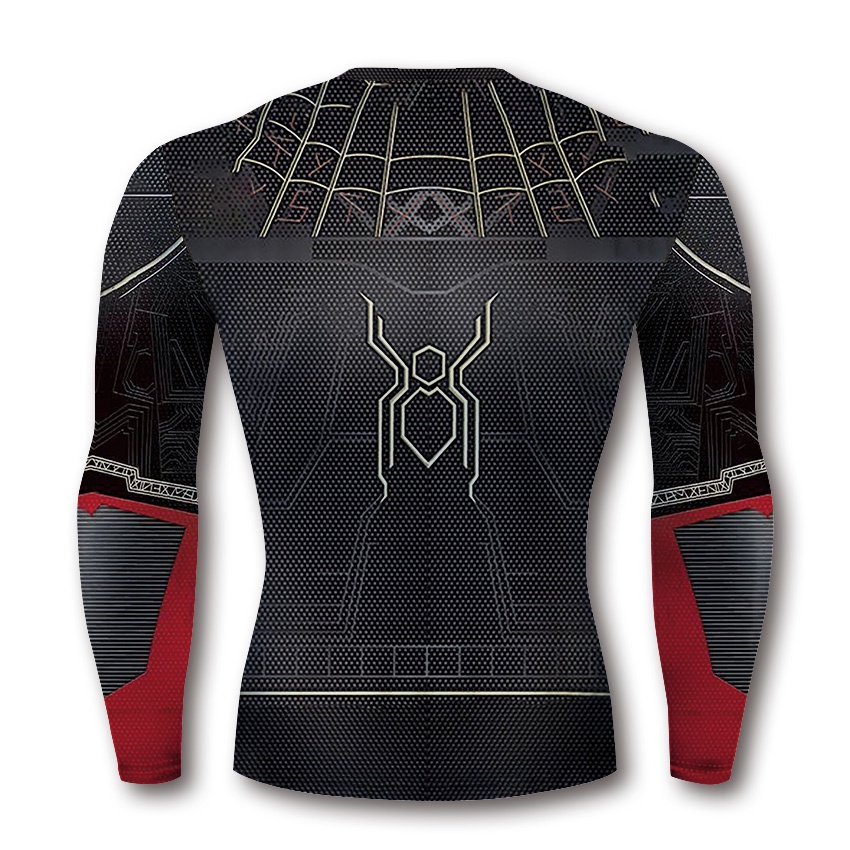 Áo thun thể thao HUQISHA ôm dáng in họa tiết 3d Spider-Man thời trang mới