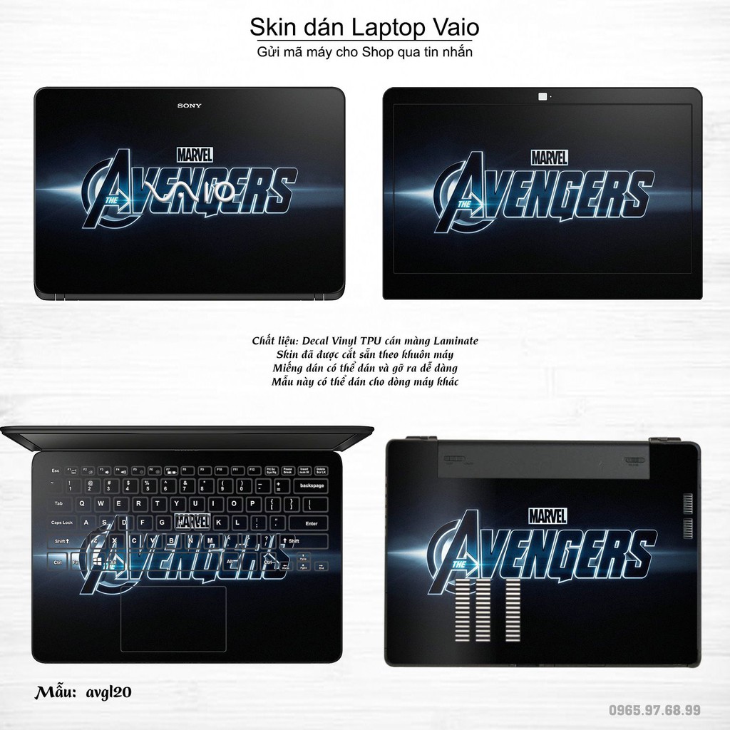 Skin dán Laptop Sony Vaio in hình Avenger _nhiều mẫu 4 (inbox mã máy cho Shop)