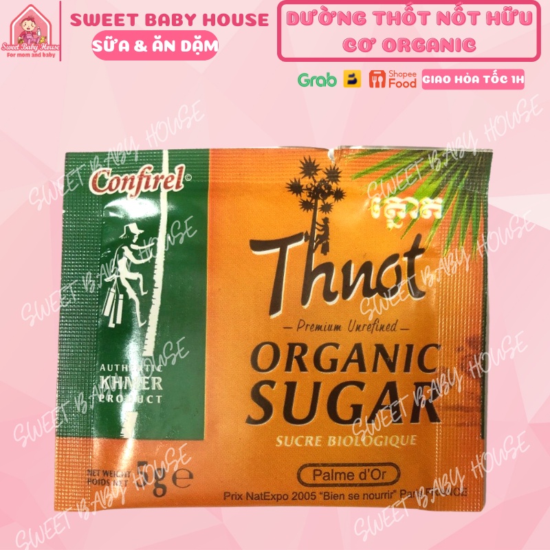 Đường thốt nốt hữu cơ Thnot Confirel gói 5g cho bé ăn dặm. Date 7/2025- Sweet Baby House