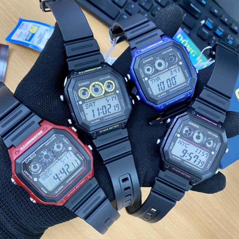 Đồng hồ nam dây nhựa Casio chính hãng Anh Khuê AE-1300WH-2AVDF