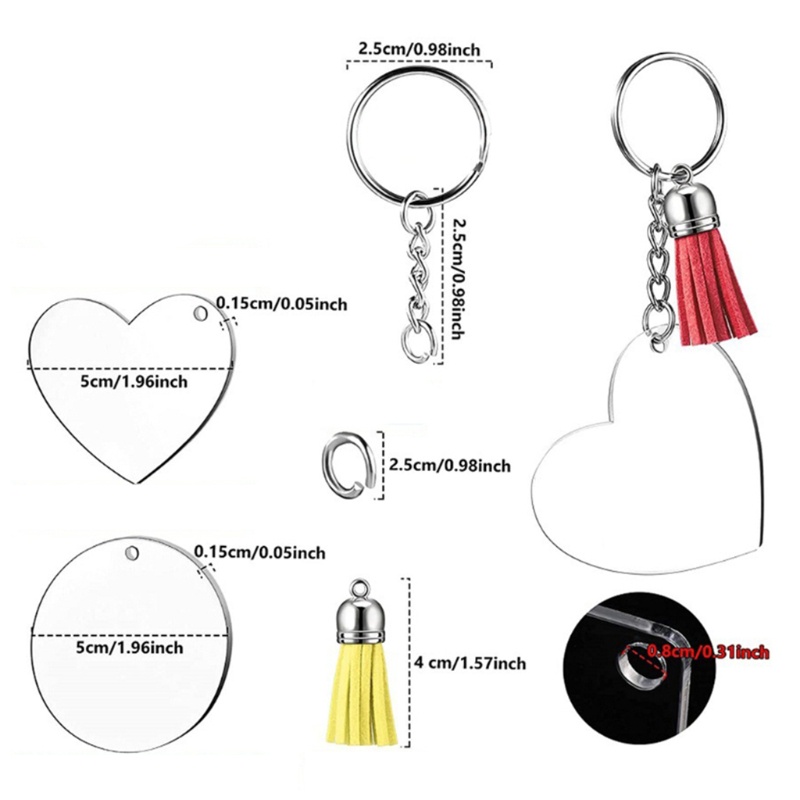 Móc Chìa Khóa Bằng Acrylic Trơn Dùng Làm Trang Sức