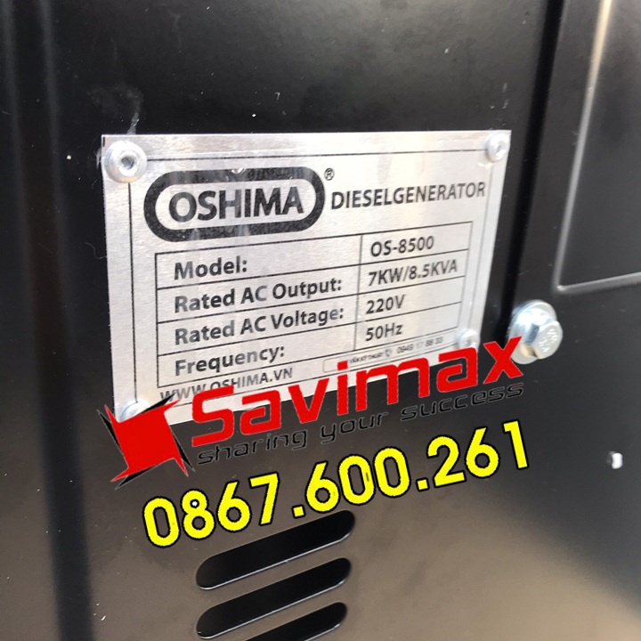 Máy phát điện chạy dầu 7kw Oshima 8500-GIÁ SỐC