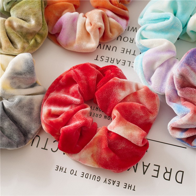 [NowShip2h] Dây Cột Tóc Scrunchies Màu Loang Phong Cách Hàn Quốc Chất Liệu Vải Nhung - Mã DT014