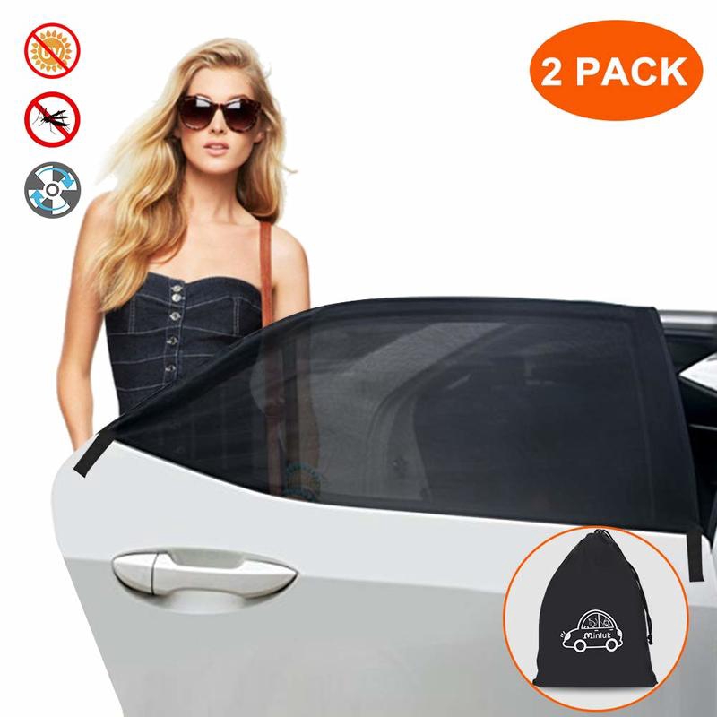 Set 2 Tấm Lưới Che Nắng Cửa Sổ Xe Hơi Thoáng Khí