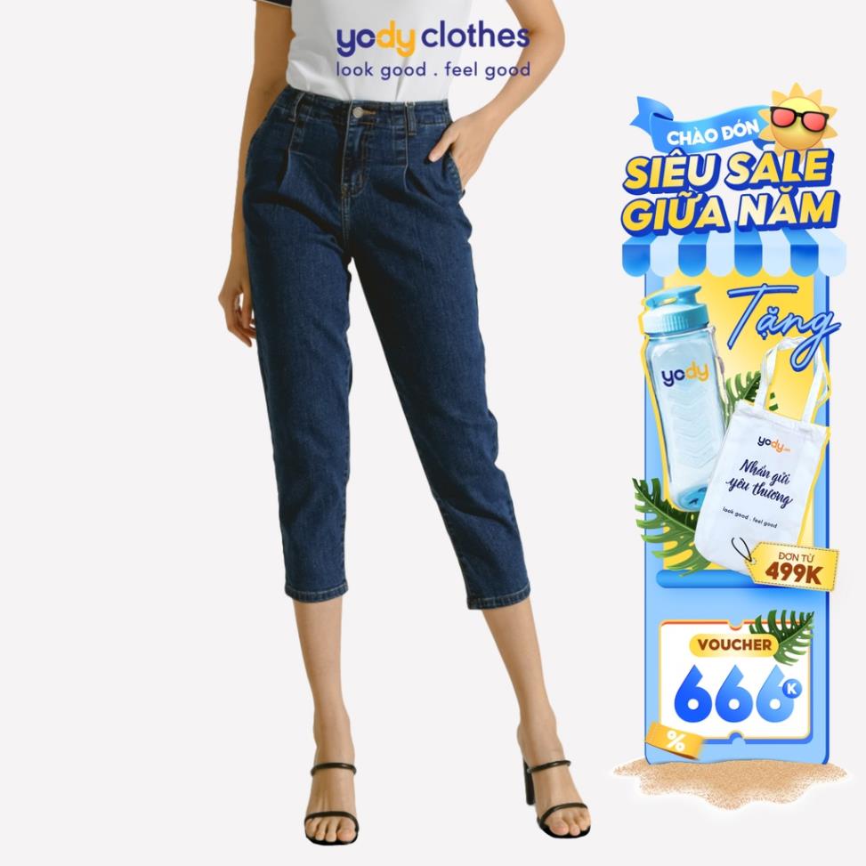Quần jean baggy nữ YODY lưng cao co giãn tốt tôn dáng QJN3076 *