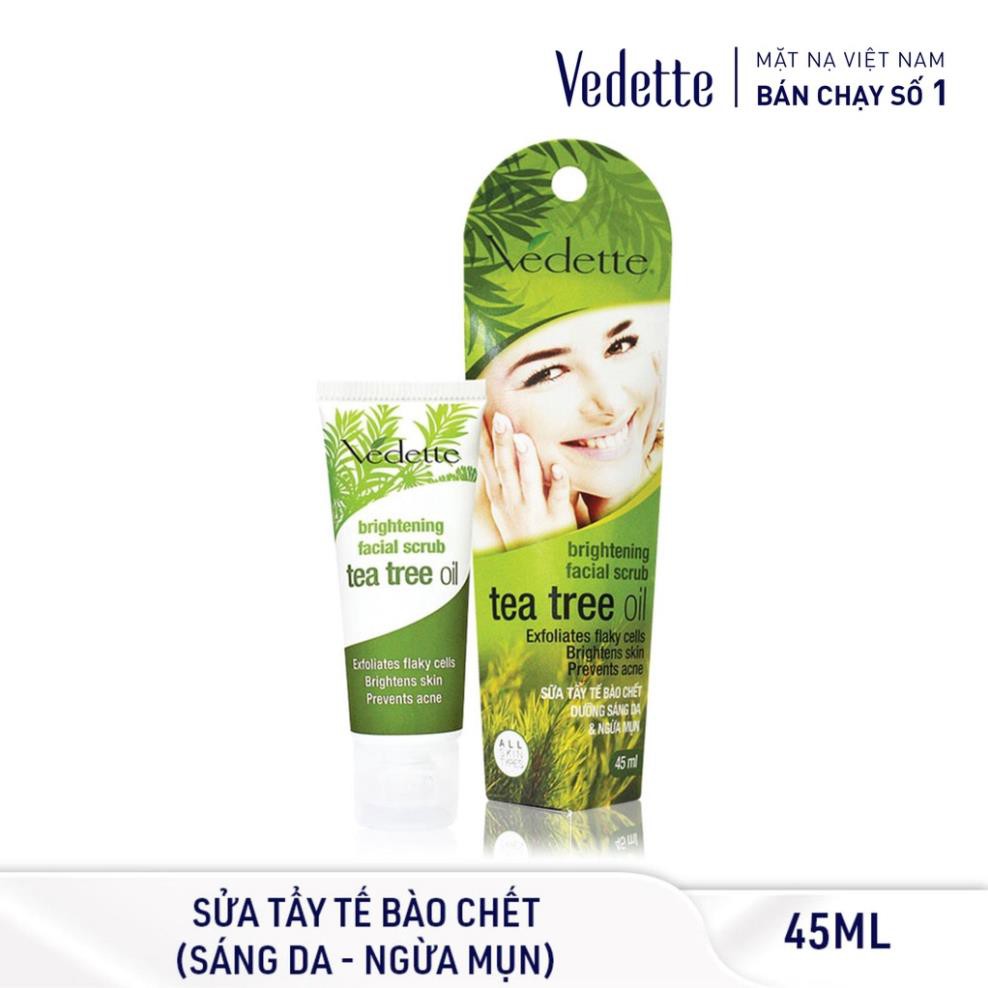 Bộ Sản Phẩm Sạch Sâu Và Sáng Da VEDETTE Mặt Nạ Đất Sét 145g & TTBC Tea Tree Oil 45ml