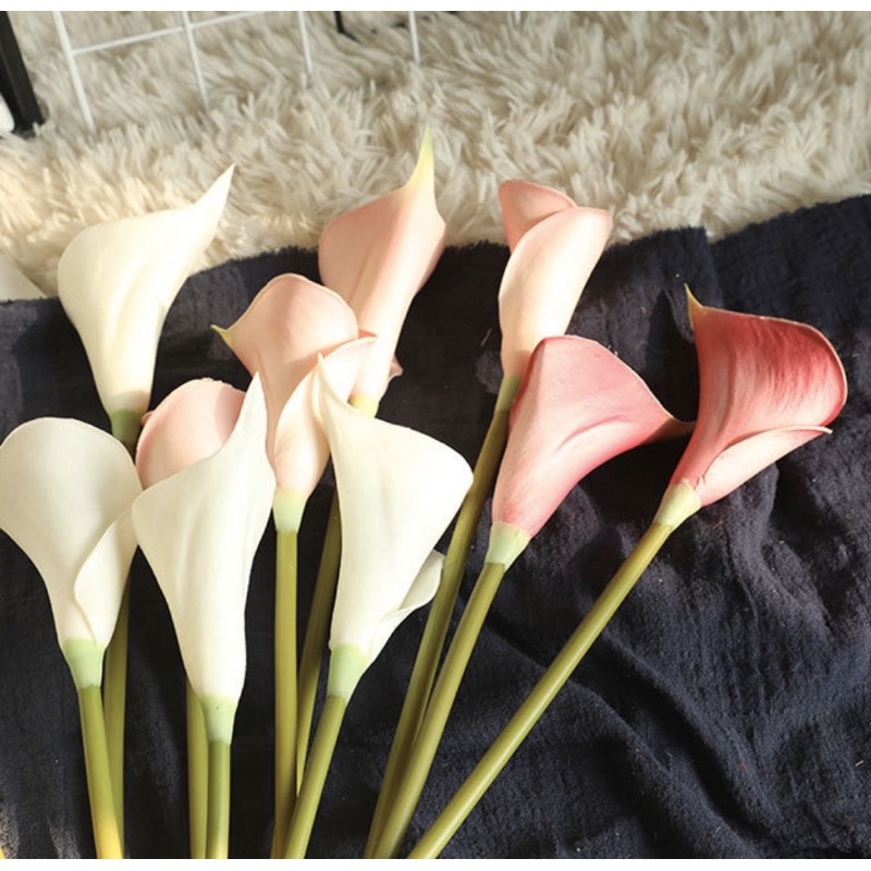 Cành Calla lily nhân tạo xinh đẹp mượt mà làm hoa cưới, hoa cô dâu, hoa decor