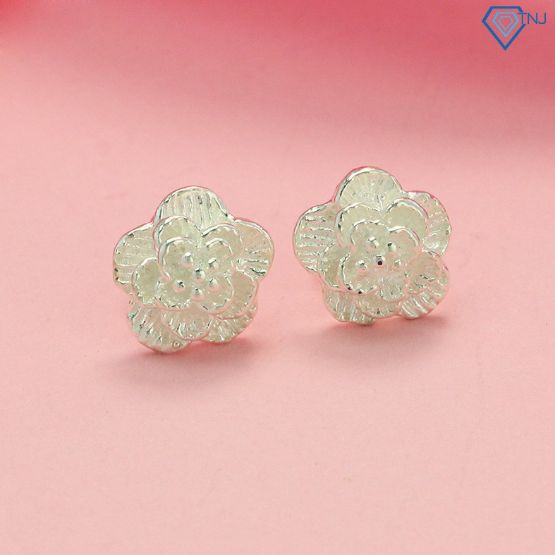 Bông tai nữ bạc 925 đẹp hình bông hoa BTN0134 Trang Sức TNJ