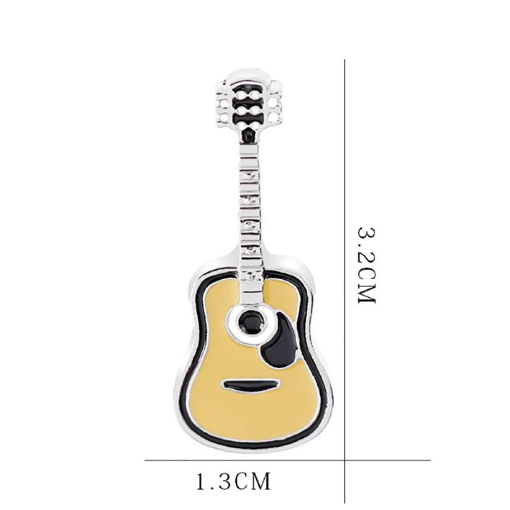 Trâm cài áo hình guitar tráng men thời trang unisex