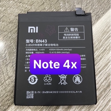 pin xiaomi redmi note 4x / BN43 / pin zin 4000mAh