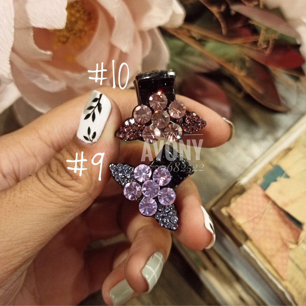 Cặp tóc - Kẹp đỉnh gắp tóc mái đính đá màu lấp lánh hình hoa
