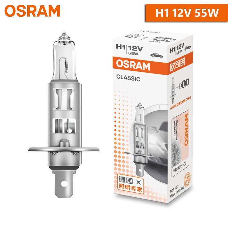 Bóng Đèn Pha Ô Tô Xe Máy Osram H4, H7, H1, H3, H11, HIR2(9012) - 12V 55W Tiêu Chuẩn