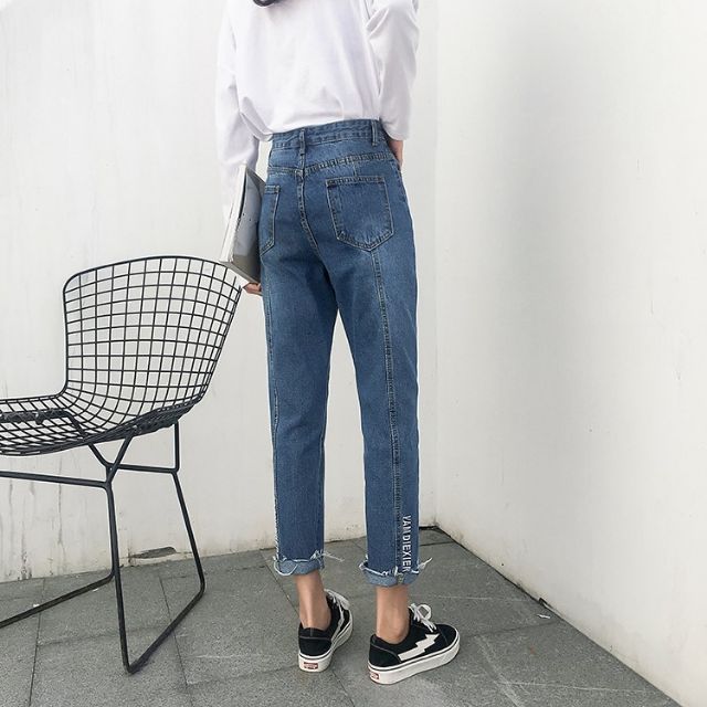 [Size S,M] Quần jeans baggy lưng cao Ulzzang Quảng Châu QDJ57 (Mom jeans)