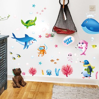 Decal Dán Tường Hình Cá biển