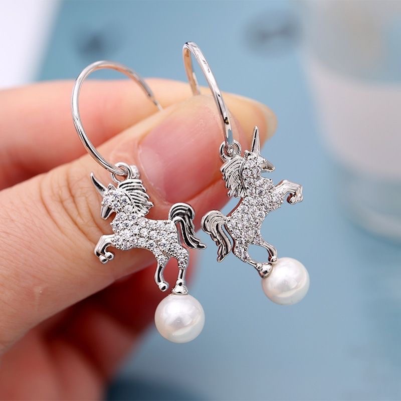 Bông  tai khuyên tai hình ngựa trời phong cách Hàn Quốc dễ thương