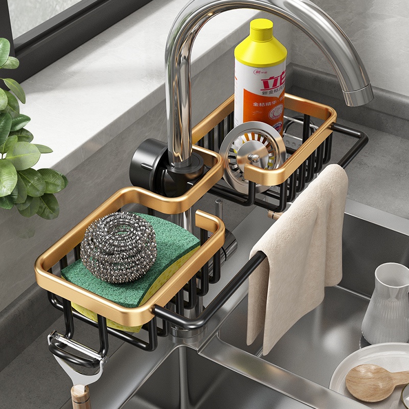 Giỏ đựng đồ GUANCHUANG gắn vòi nước bồn rửa chén đa năng tiện lợi dành cho nhà bếp