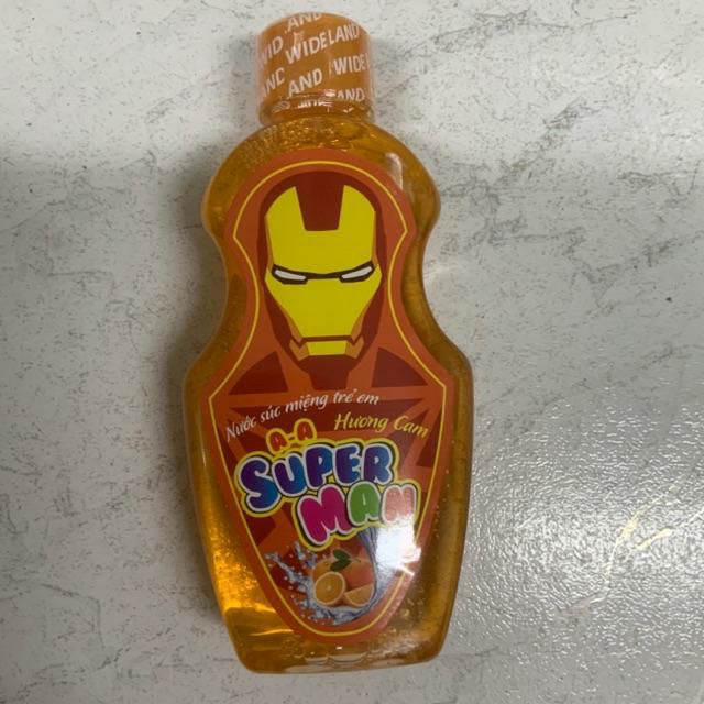 Nước Súc Miệng Trẻ Em Superman,chai 250ml,3 vị Dâu&Táo&Cam