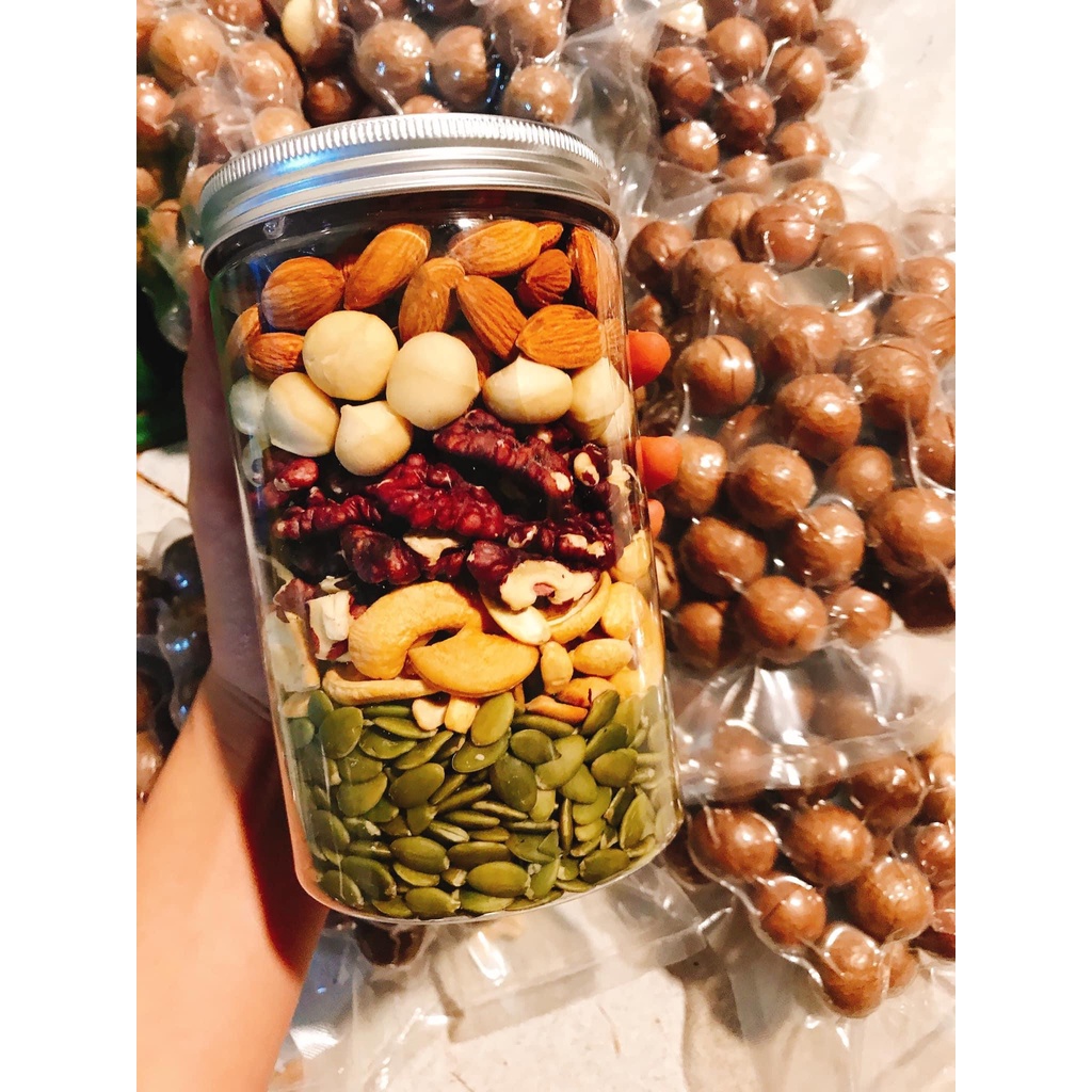 Mix 6 loại hạt và quả sấy nguyên vị/ khách đặt mới sấy