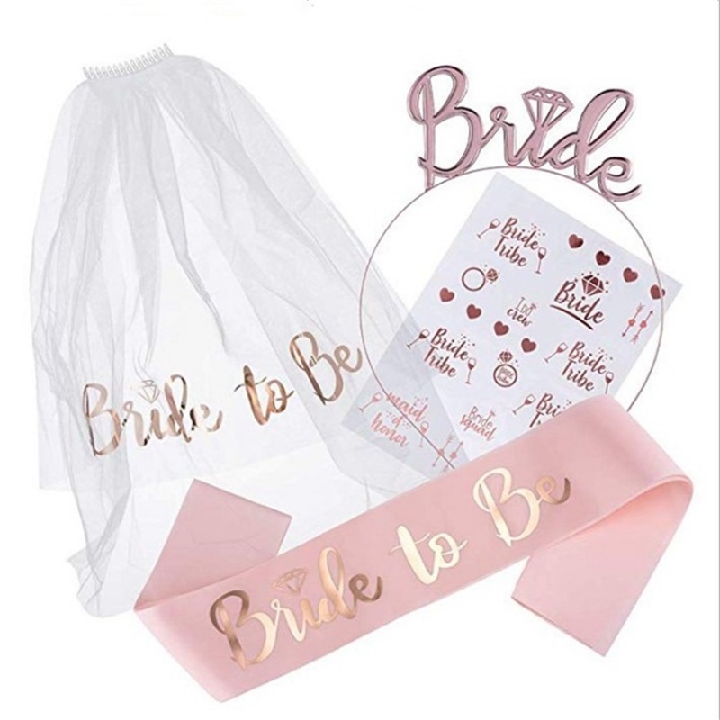 Bộ 4 Dây Đeo Vai In Chữ Bride To Be Dành Cho Tiệc Cưới