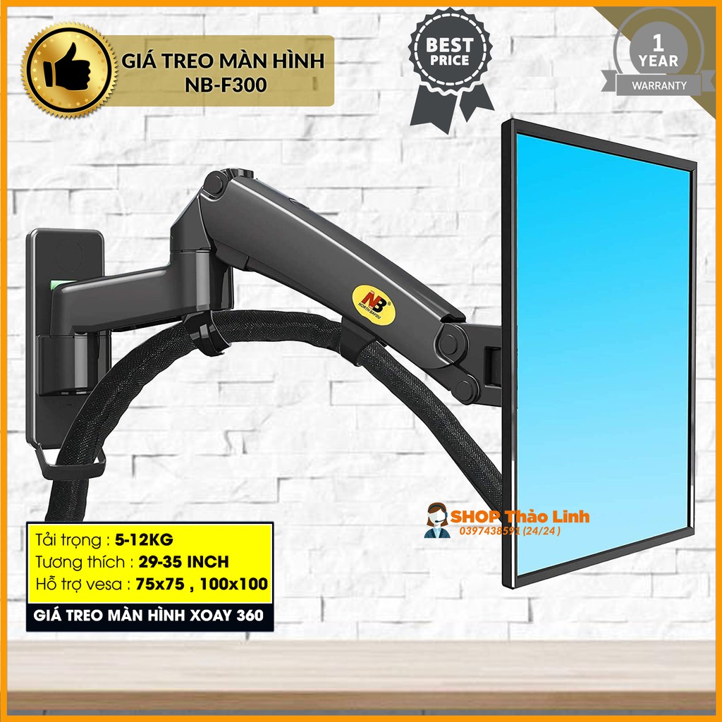 Giá Treo Màn Hình Máy Tính NB-F150 Gắn Tường 17-27Inch -Tải trọng 2-7Kg - Xoay Màn 360 Độ