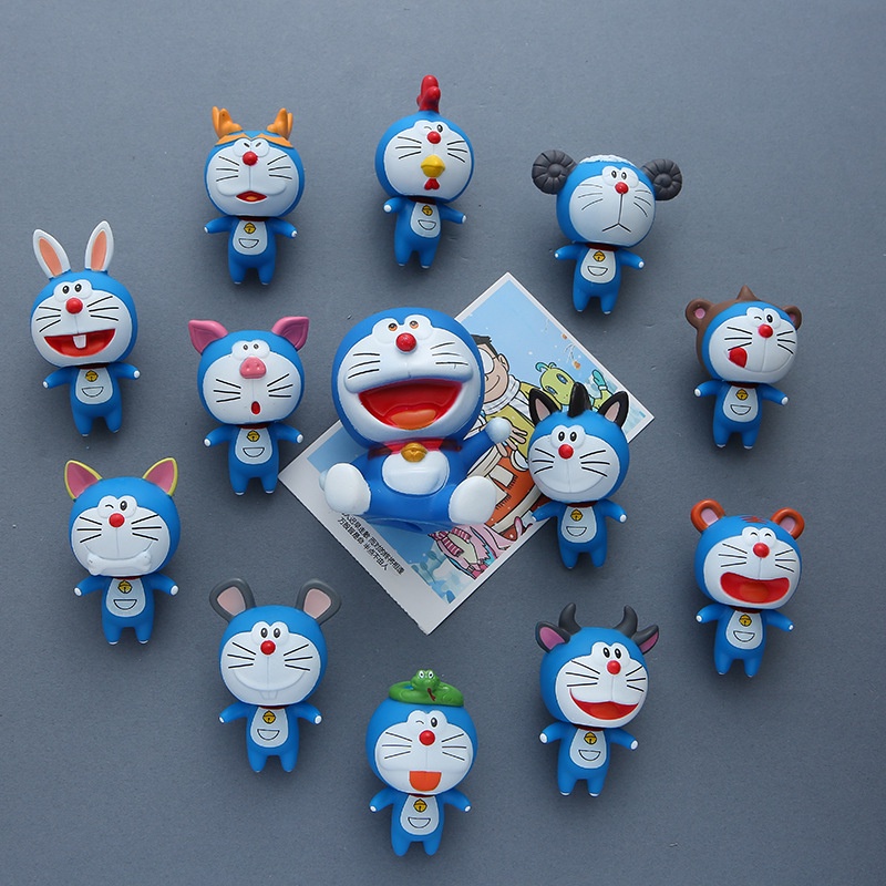 Miếng Dán Nam Châm PVC 3D Hình Hoạt Hình Doraemon Trang Trí Tủ Lạnh