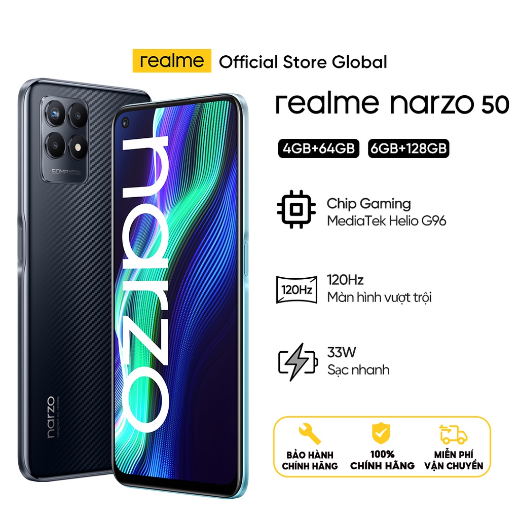 Điện thoại realme narzo 50 (6GB+128GB) - BẢO HÀNH CHÍNH HÃNG