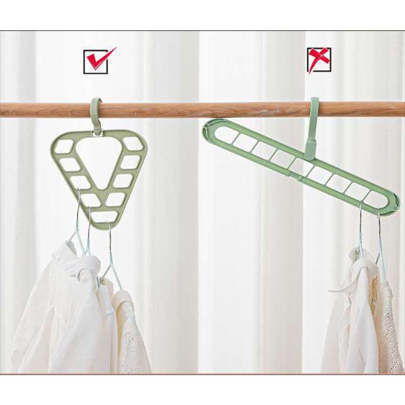 Móc Treo Quần Áo Xoay 360 Độ°Móc Treo Đồ Hình Tam Giác 9 Lỗ Xoay Được Tiết Kiệm Không Gian Tủ Quần Áo