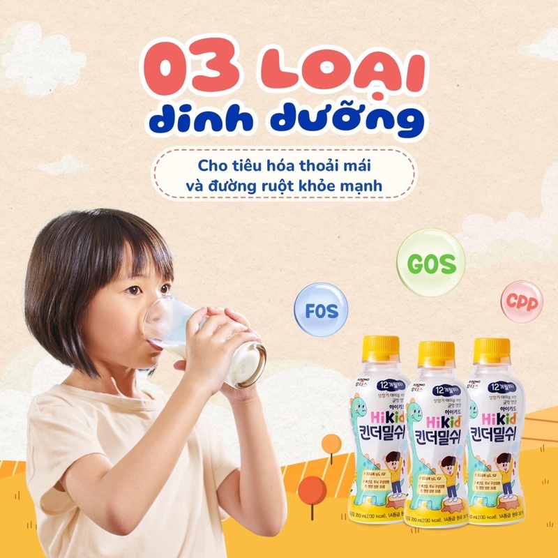 [Lẻ 1 chai-200ml] Sữa tươi Hikid chuẩn nội địa Hàn Quốc [Date mới nhất]