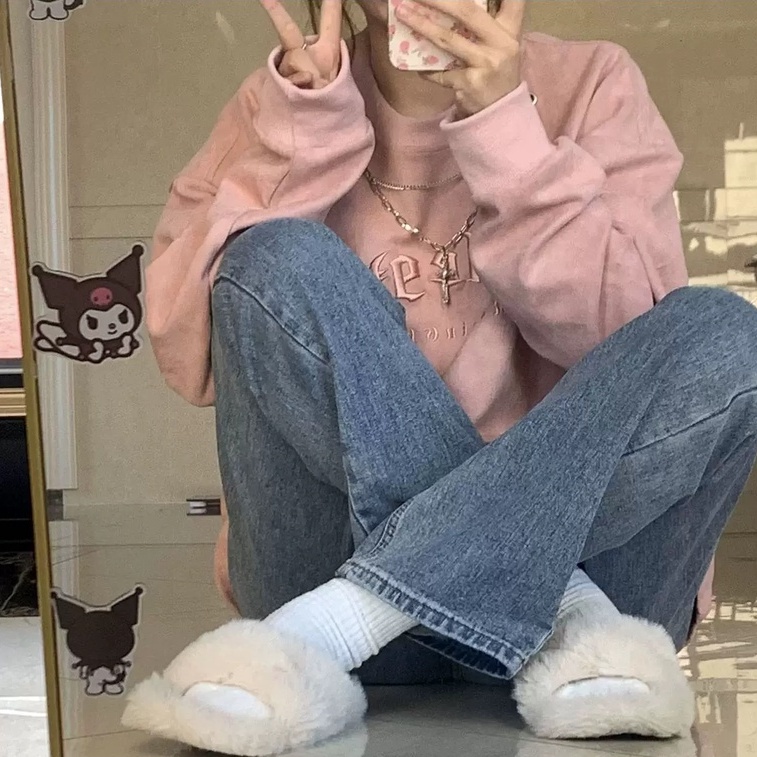 Áo Len Nữ Dài Tay Cổ Tròn Thêu Hoa Thời Trang