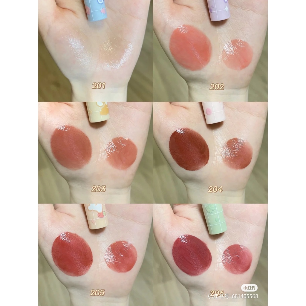 Son môi Toorune màu hồng họa tiết gấu dễ thương kháng nước lâu trôi 1.8g