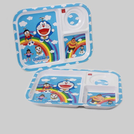 KHAY 3 NGĂN 10.5 INCH  DORAEMON RAINBOW