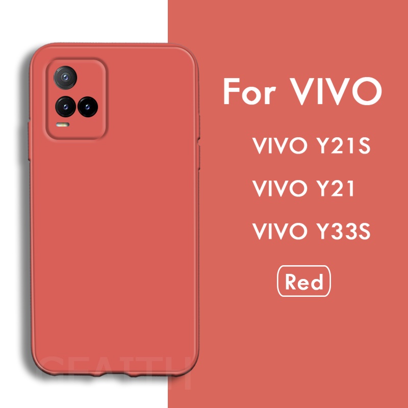 Ốp Điện Thoại TPU Silicone Màu Trơn Cho Vivo y17s Y21s Y53s Y51A Y51 V21 5G V21 VivoY21s VivoV21 VivoY53s