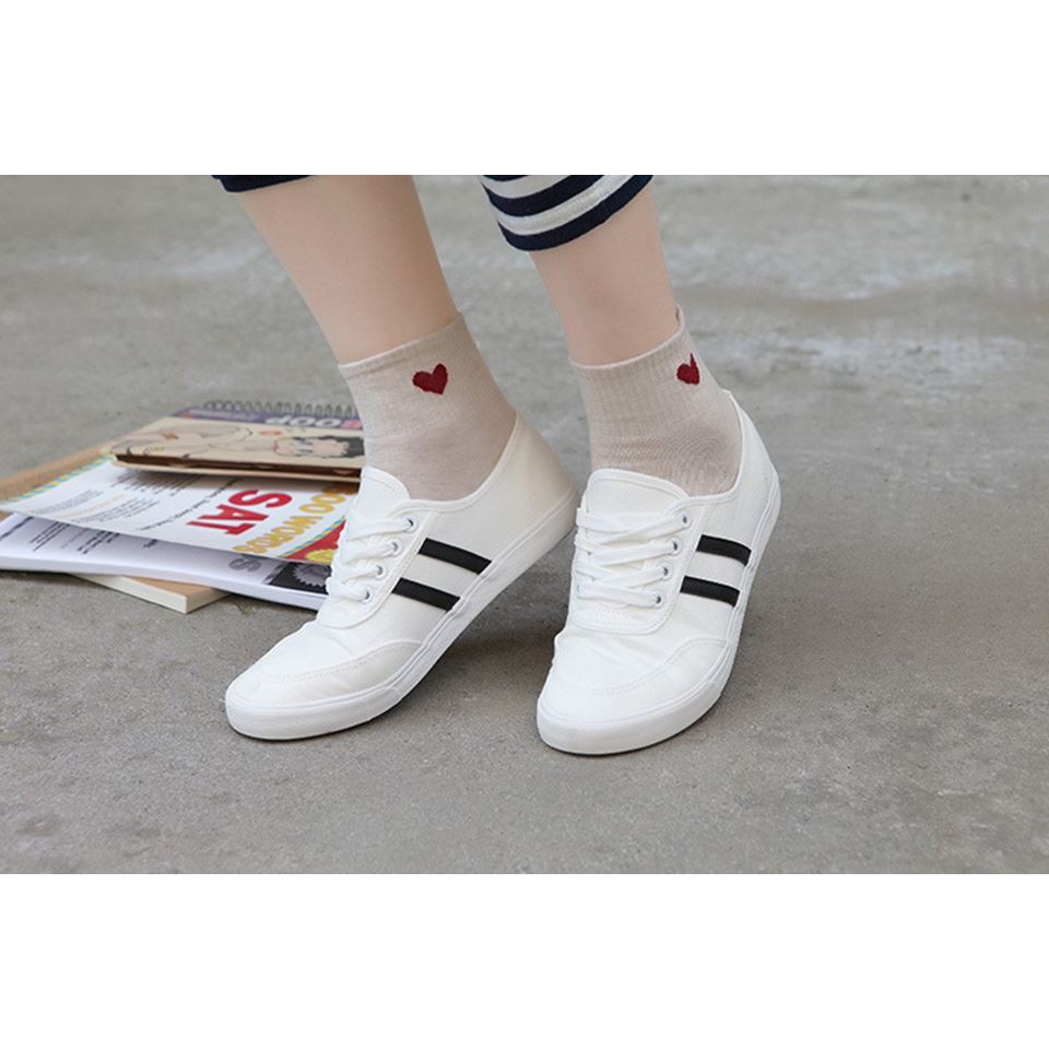 Tất cổ thấp Bivota vớ nam nữ cotton cổ ngắn gân tăm vintage phong cách Hàn Quốc - Gin Store