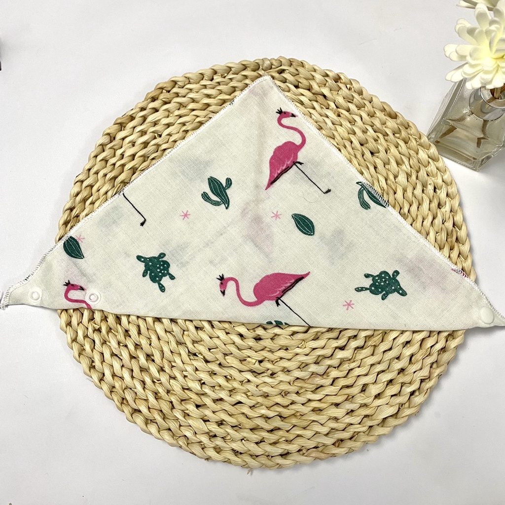 Yếm ăn dặm tam giác cho bé vải xô ( Combo 10 cái )