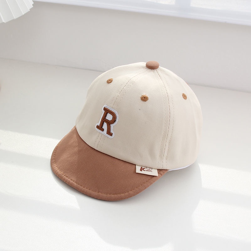 Mũ Lưỡi Trai Vành Mềm Thêu Chữ R Phối Màu Dễ Thương Cho Bé