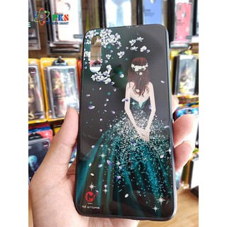 Ốp lưng Samsung Galaxy A50 2019 in 3D hình dạ quang mặt kính cường lực