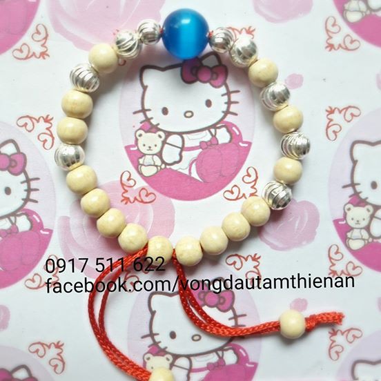 VÒNG DÂU TẰM PHONG THỦY + 9 BI BẠC CHO BÉ GÁI