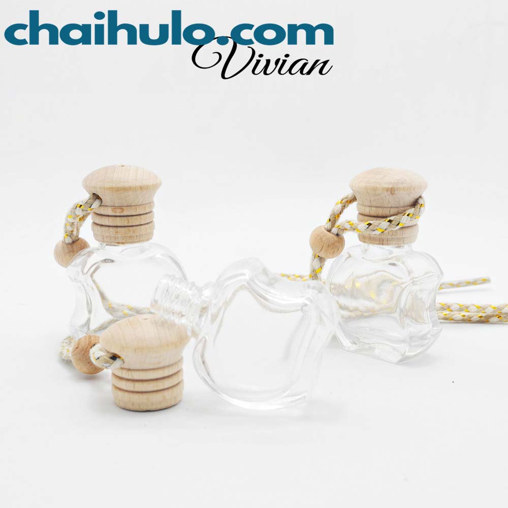 {Sỉ từ 5800đ} Vỏ chai đựng tinh dầu treo xe hình quả táo - Chai treo xe, phòng