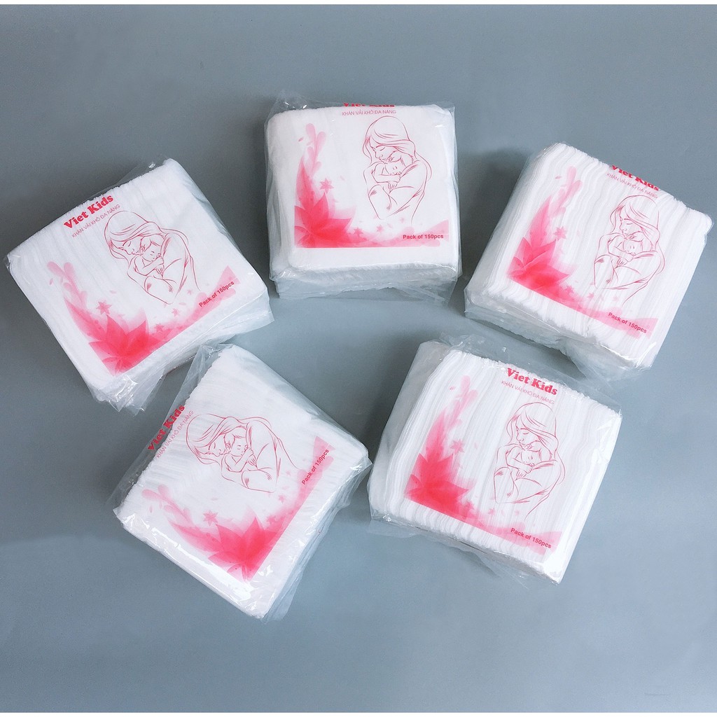 Khăn vải khô đa năng viet kids 165g 150 tờ