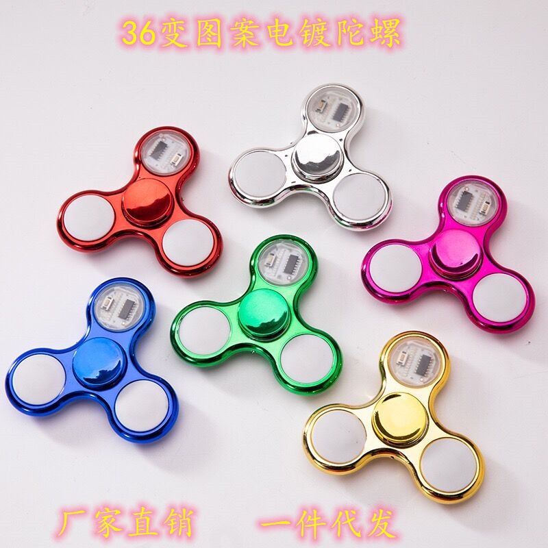 Con Quay Đồ Chơi Spinner Phát Sáng 20 kiểu Giúp Giảm Stress Con Quay Đèn LED Trong Suốt Màu Trắng Màu Xanh