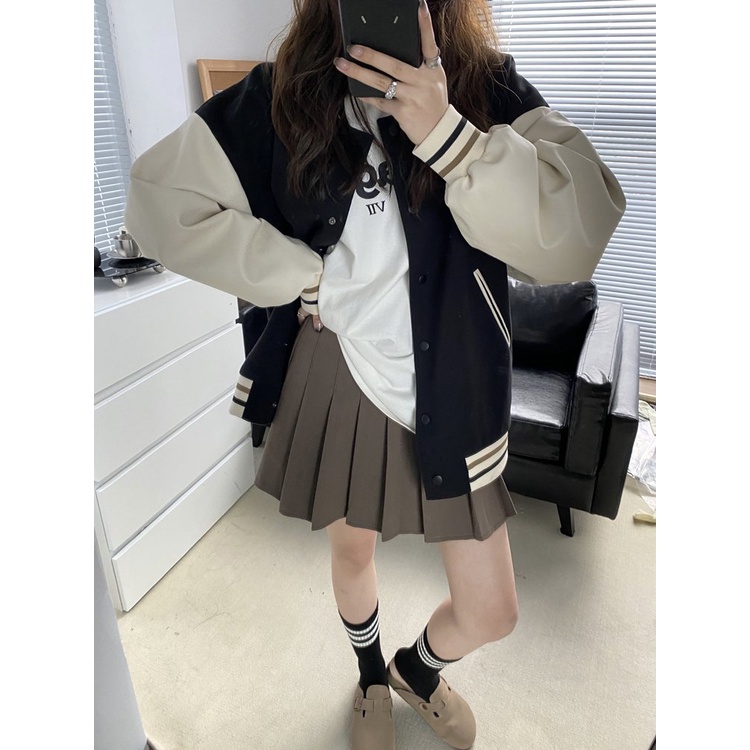 [ RẺ VÔ ĐỊCH] Áo khoác bomber nâu phối thêu chất siêu đẹp | BigBuy360 - bigbuy360.vn