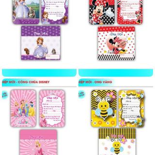 Thiệp mời sinh nhật, thôi nôi set 10 cái
