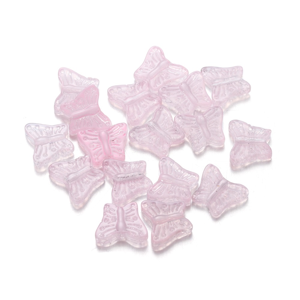 ST.KUNKKA 10 phụ kiện trang sức mặt dây chuyền thủy tinh hình bướm 15*12mm