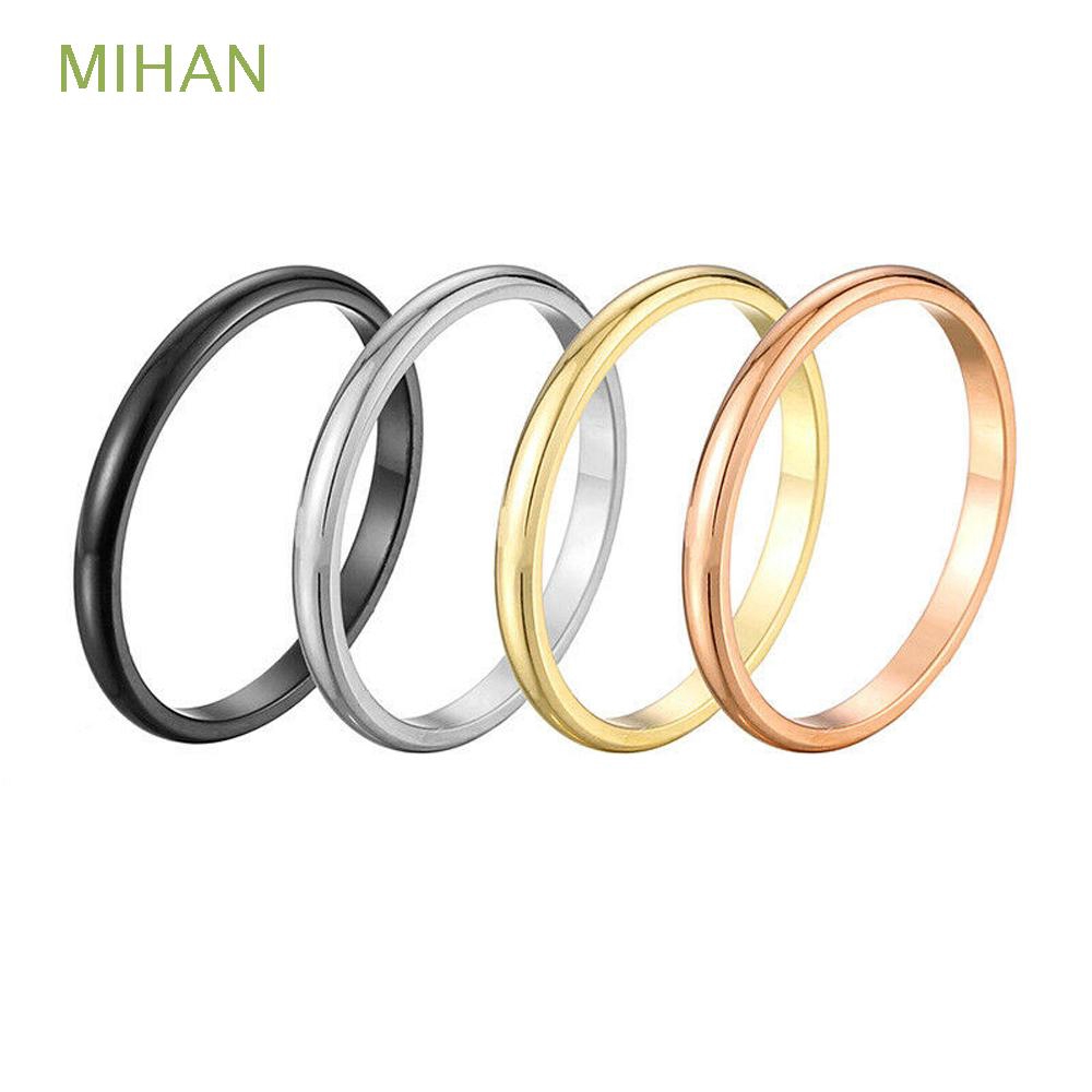 Nhẫn mỏng có thể xếp chồng lên nhau 2mm size 3-10 thời trang