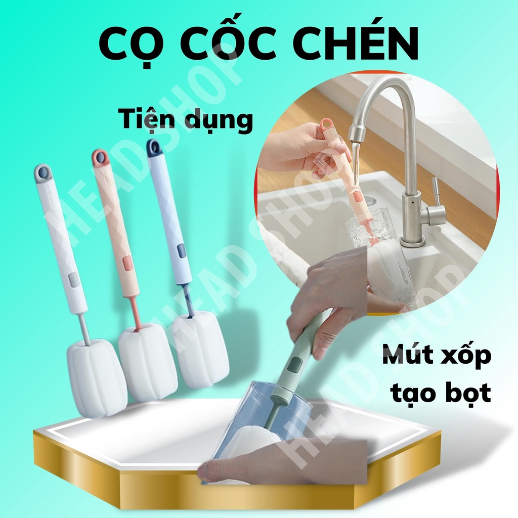Cây Rửa Cốc Que Cọ Bình Sữa Rẻ bằng bọt biển có thể tháo rời RY177 HEAD SHOP